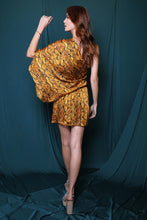 Load image into Gallery viewer, Gilded Viper Satin Slouchy One Shoulder Dress
