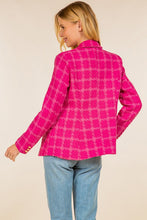 Load image into Gallery viewer, PLAID TEXTURED DOUBLE BREASTED BLAZER
