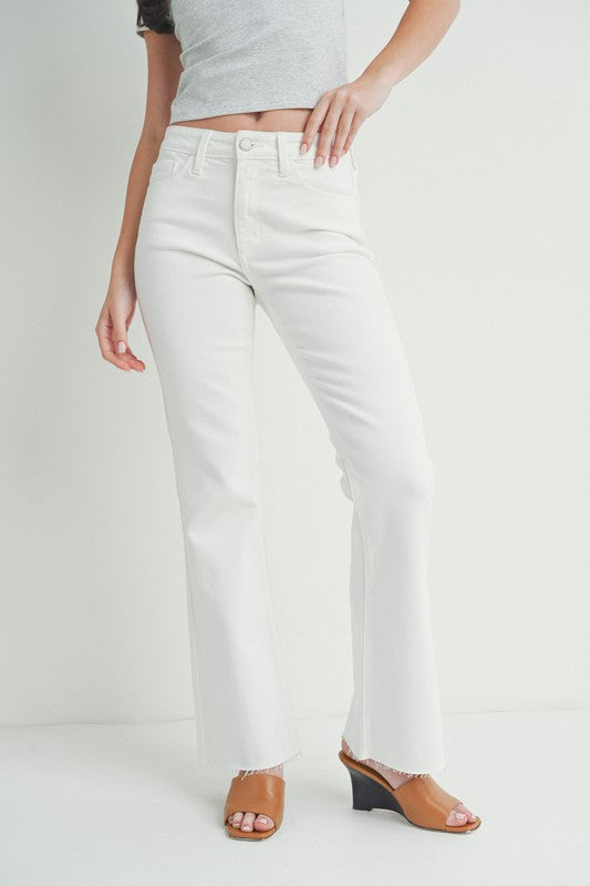 FLARE JEANS WITH HEM DETAIL