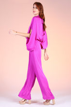 Load image into Gallery viewer, Washed poly silk mock neck caftan jumpsuit
