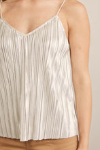 Load image into Gallery viewer, Pleated Metallic V-Neck Cami Top
