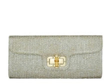 Load image into Gallery viewer, Straw  clutch with chain strap
