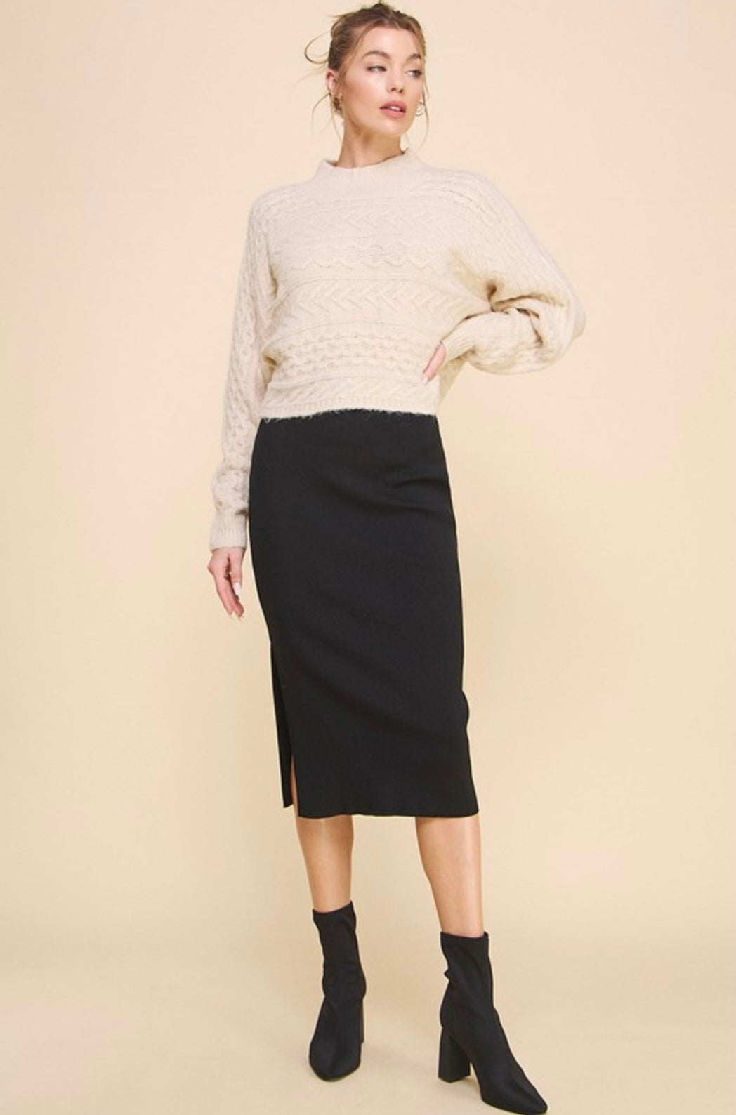 Bodycon Knitted A-line Midi Skirt