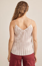 Load image into Gallery viewer, Pleated Metallic V-Neck Cami Top
