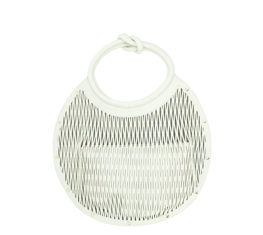 Laser cut oval tote