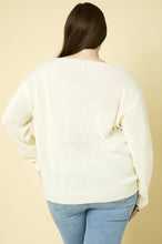 Load image into Gallery viewer, PLUS ROUND NECK LONG SLEEVE &quot;DOG COFFEE WEEKENDS&quot; LIGHT WEIGHT SWEATER
