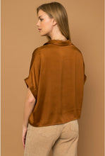 Load image into Gallery viewer, SATIN BOXY BUTTON DOWN BLOUSE
