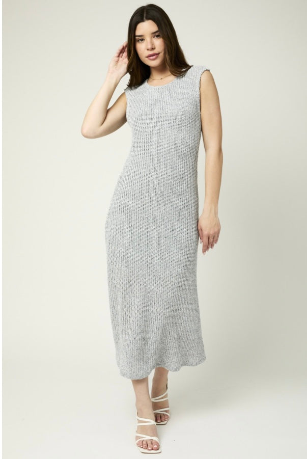 CAP SLEEVE ROUND NECK MAXI DRESS