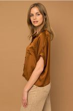 Load image into Gallery viewer, SATIN BOXY BUTTON DOWN BLOUSE
