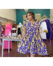 Load image into Gallery viewer, LSU Ruffle Sleeve Dress
