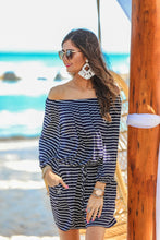 Load image into Gallery viewer, Laguna beach striped off the shoulder top
