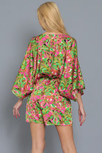 Load image into Gallery viewer, KIMONO SLEEVE ELASTIC WAISTED ROMPER
