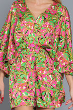 Load image into Gallery viewer, KIMONO SLEEVE ELASTIC WAISTED ROMPER
