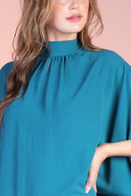 Load image into Gallery viewer, Matte Crepe Mock Neck Caftan Shift Dress
