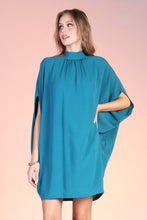 Load image into Gallery viewer, Matte Crepe Mock Neck Caftan Shift Dress
