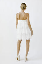 Load image into Gallery viewer, PEARL AND RHINESTONE STRAPLESS MINI DRESS
