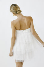 Load image into Gallery viewer, PEARL AND RHINESTONE STRAPLESS MINI DRESS
