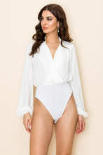 Load image into Gallery viewer, SOLID CHIFFON SURPLICE BODYSUIT
