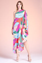 Load image into Gallery viewer, Tropical Paradise Asymmetrical One Sleeve Dress
