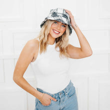 Load image into Gallery viewer, Black Plaid Bucket Hat
