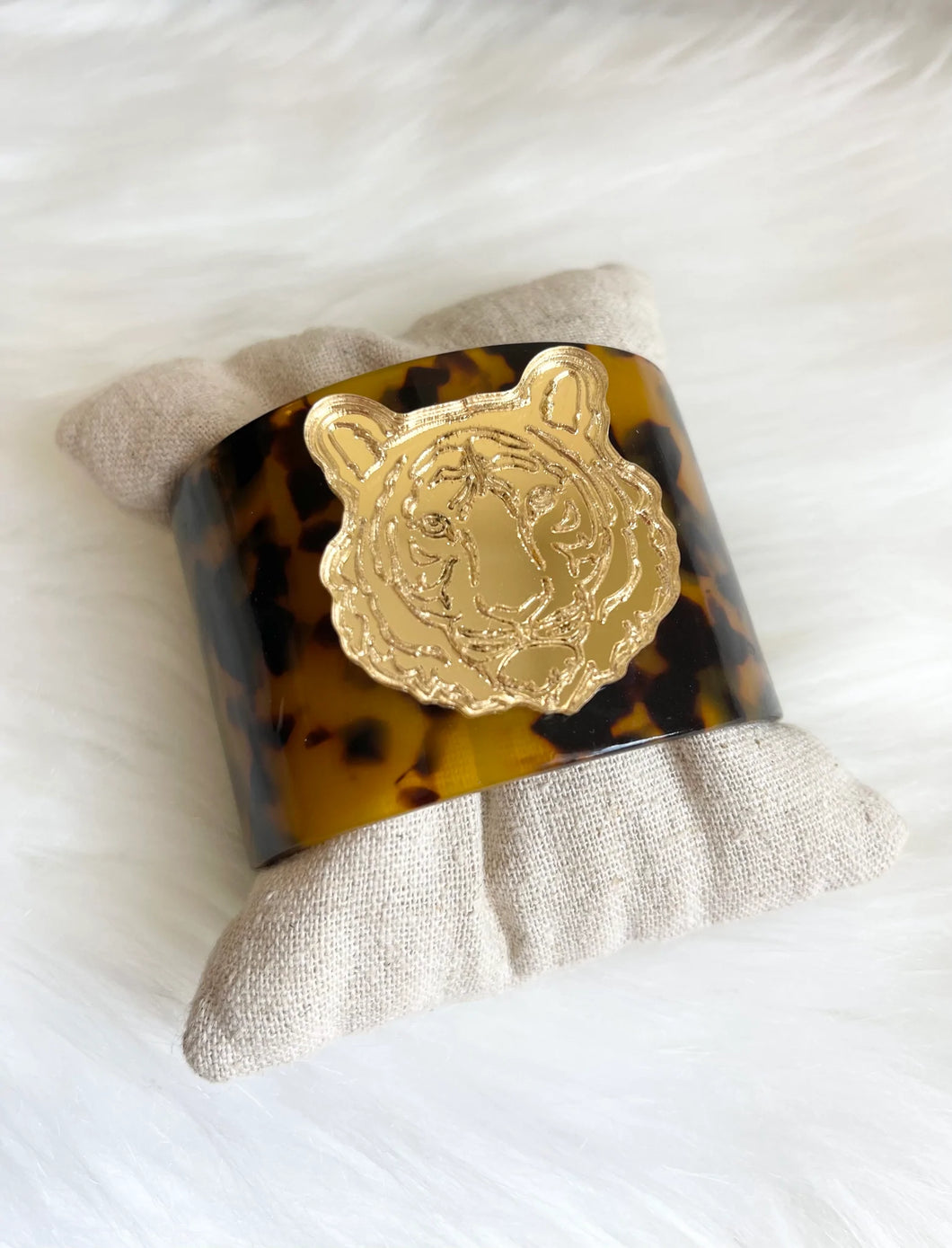 Gold Tiger Tortise Cuff