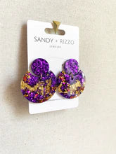 Load image into Gallery viewer, Purple And Gold Royalty Rita earrings
