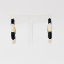 Load image into Gallery viewer, Color Block Bamboo Hoop Earrings
